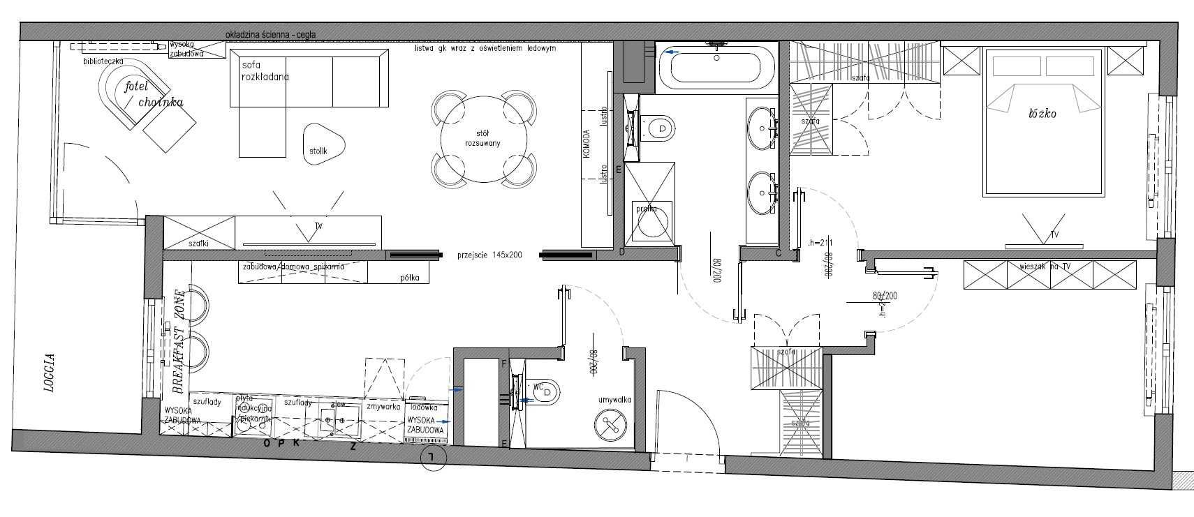 3 room apartment 77 m² in Warsaw, Poland